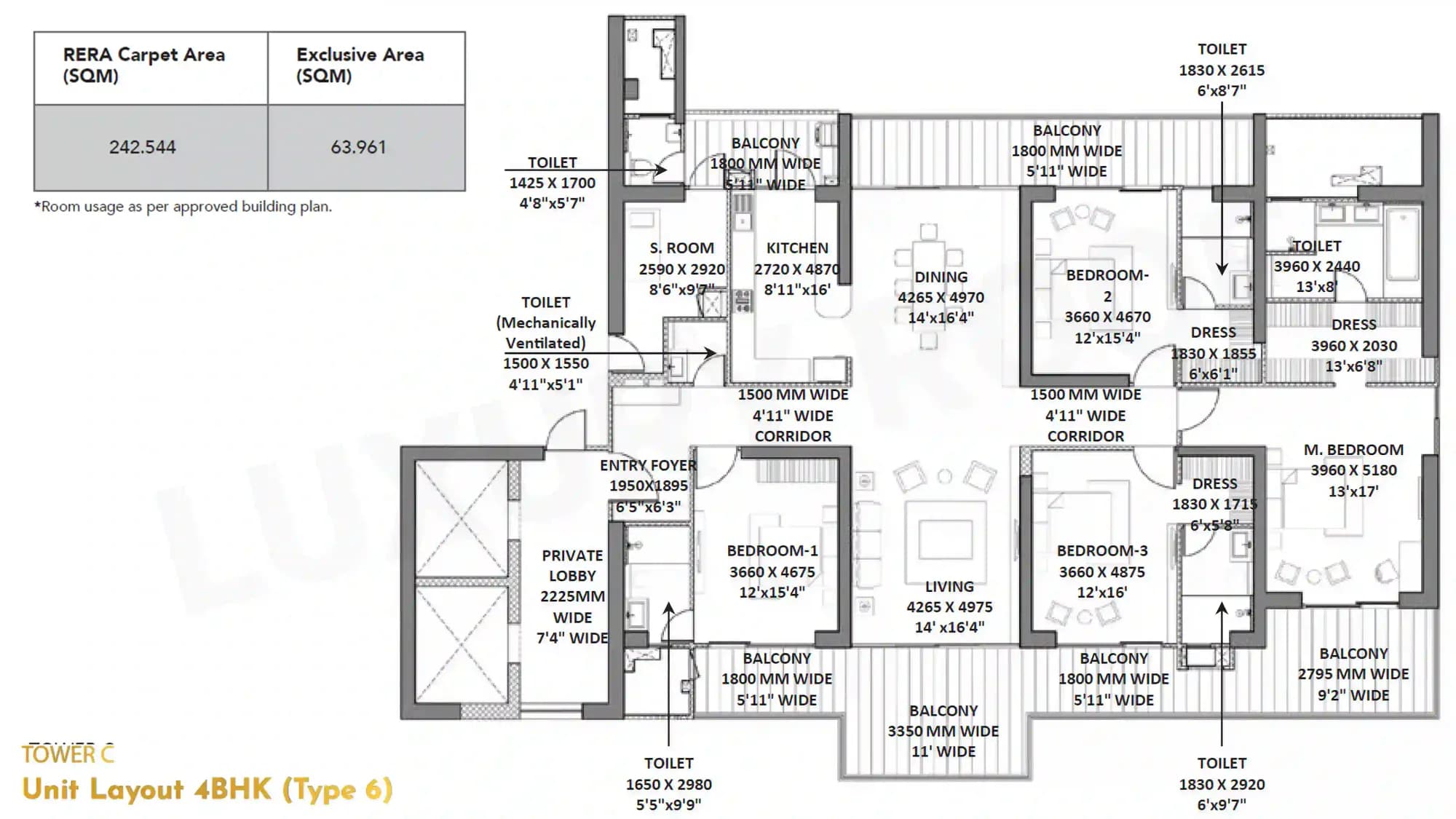 Godrej Miraya floor plan 3