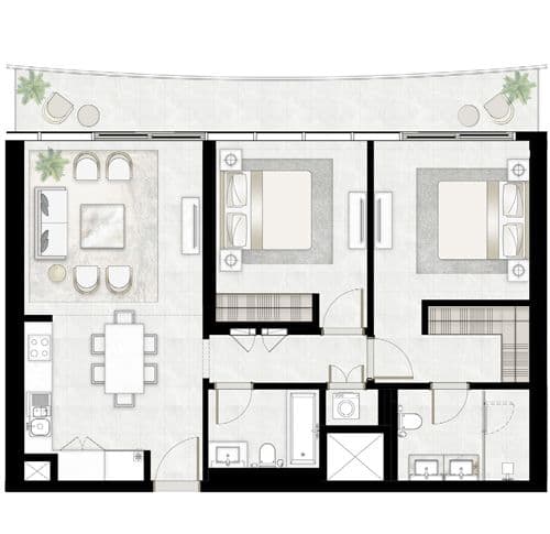 Emaar Beachfront floor plan 1