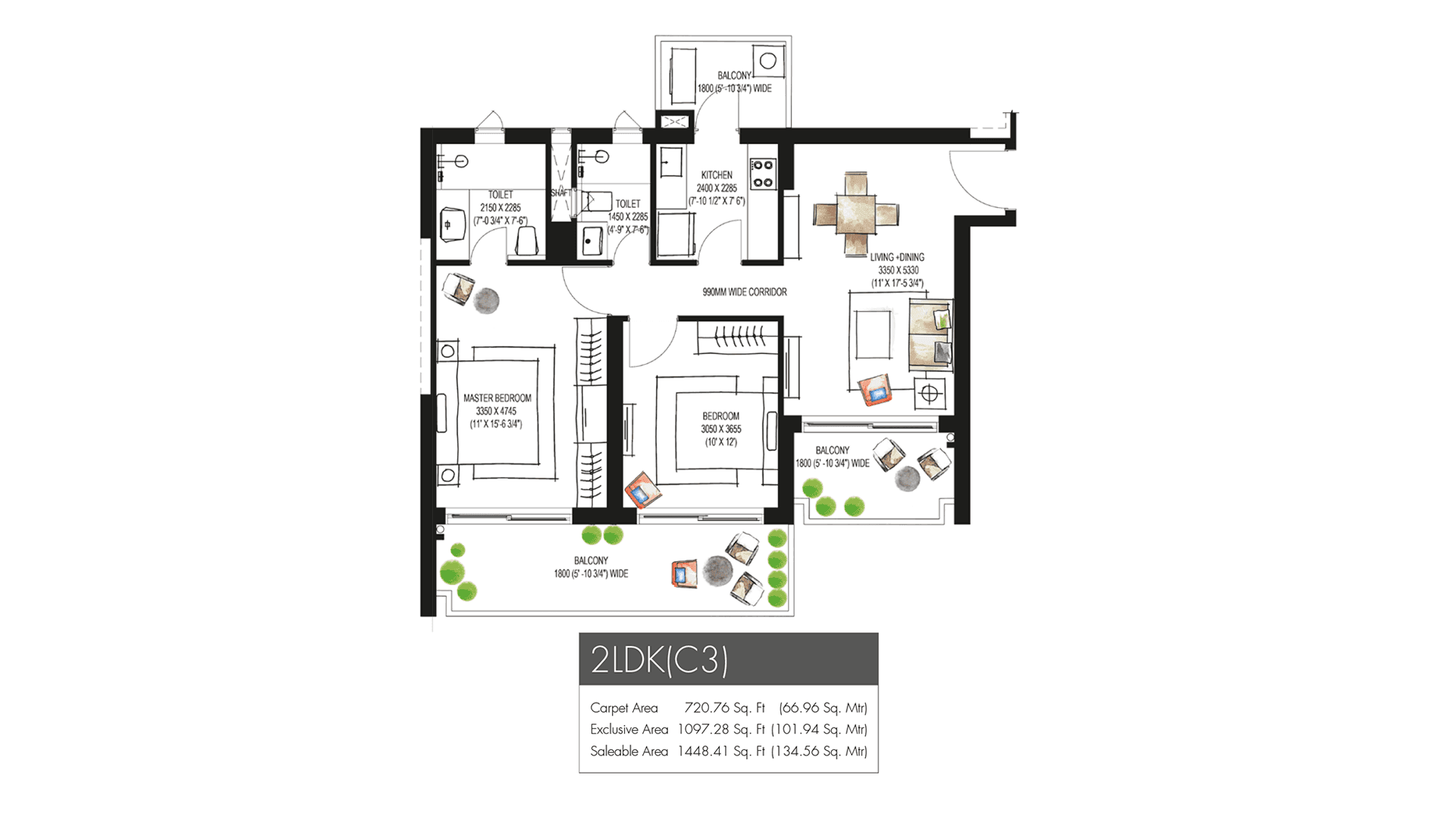 Krisumi Waterfall Residences Sector 36A Gurugram floor plan 3