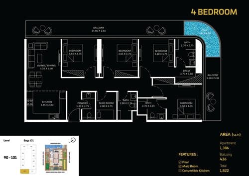 Bayz 101 & 102 by Danube floor plan 4