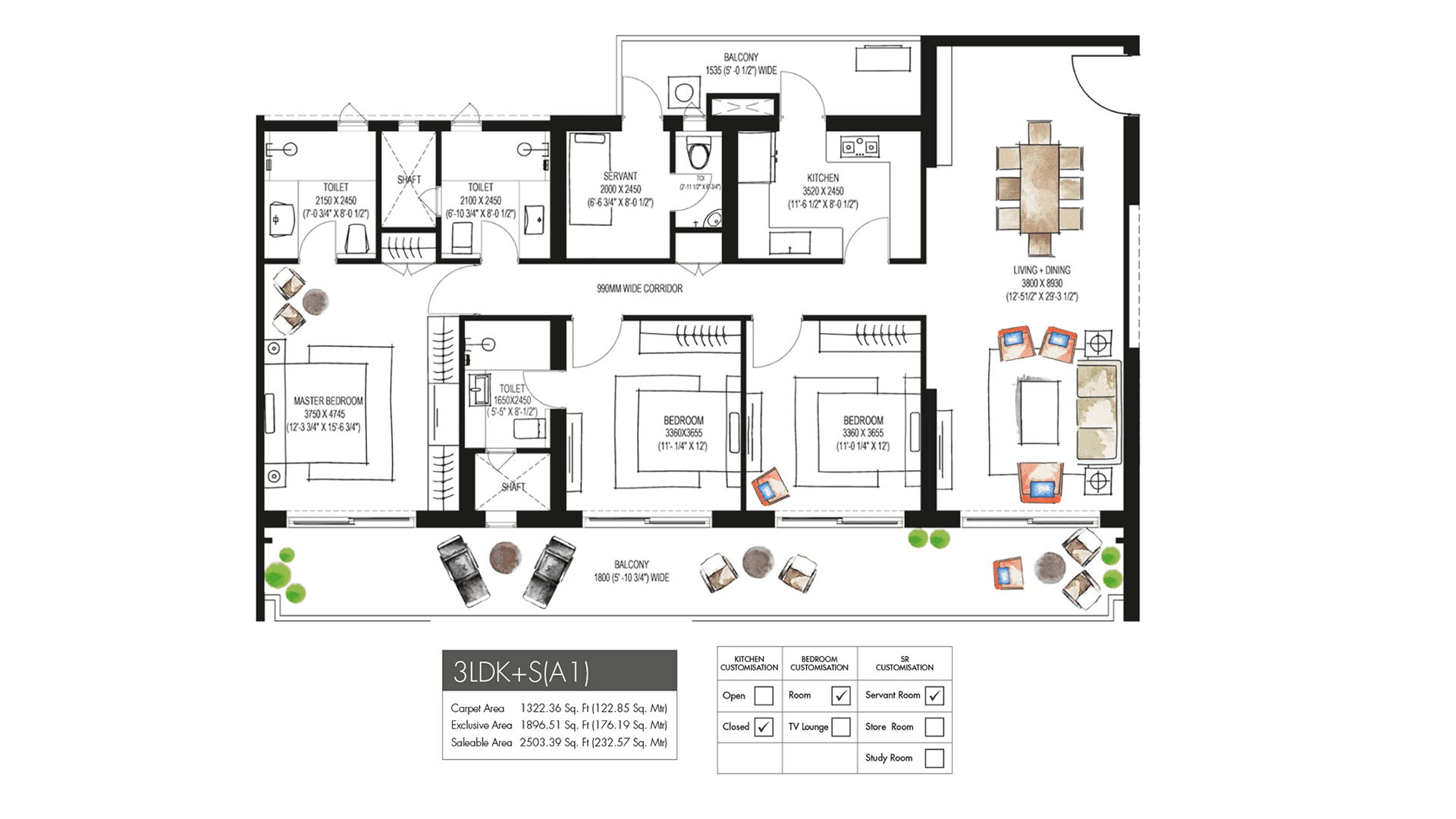 Krisumi Waterfall Residences Sector 36A Gurugram floor plan 2