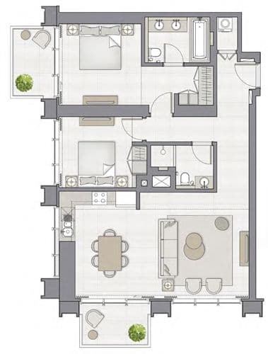 Dubai Creek Harbour by Emaar floor plan 3