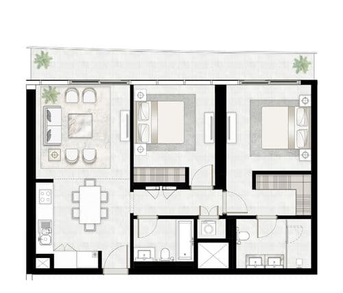 Emaar Beachfront floor plan 3